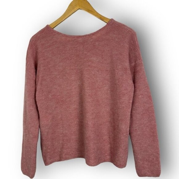 Sezane Gaspard Reversible Sweater Size Small Rosewood Pink Cardigan Knit Mohair - Picture 7 of 13